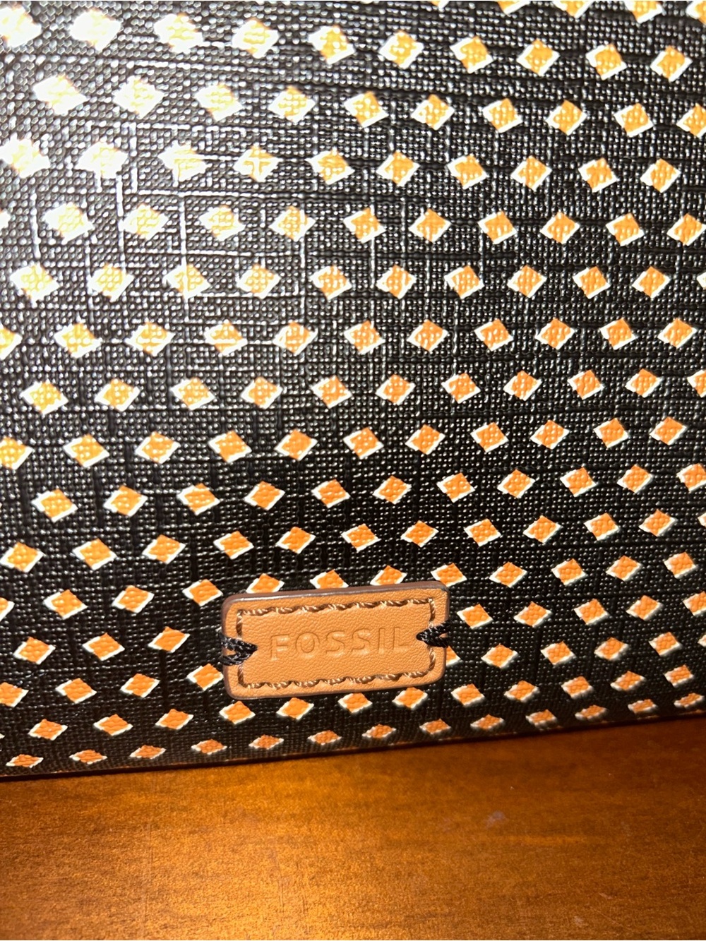 Fossil Crossbody with Tan Diamond Pattern - Picture 5 of 9
